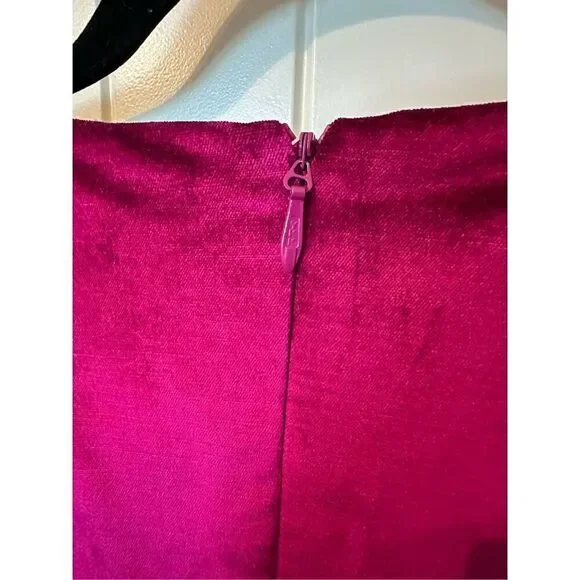 Alemais Rosario Mini Fuchsia Velvet Puff Sleeve Dress Women’s US Size 2 - Picture 14 of 15
